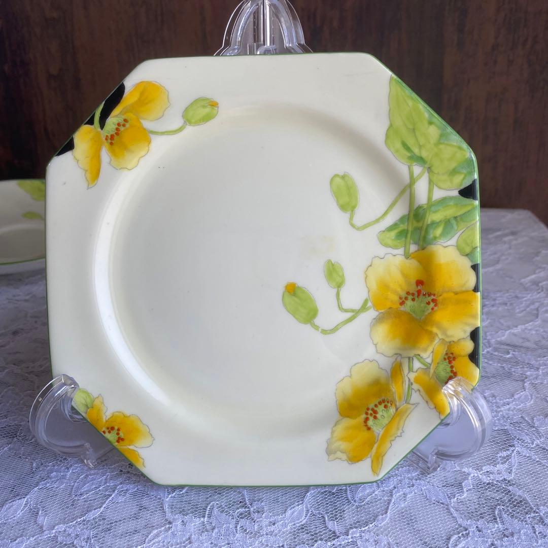 レア　フラワーハンドル　パラゴン　アイスランドポピー カップ　ソーサー　プレート