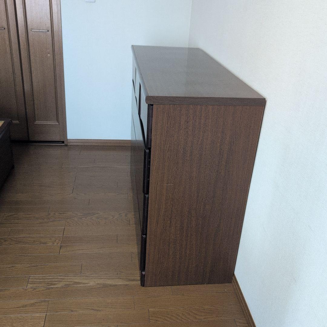 ダークブラウン 木製チェスト 引き出し