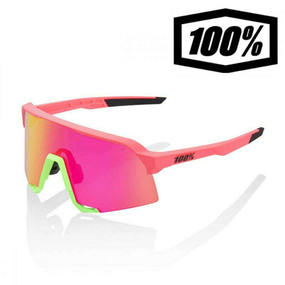 ほり 100% S3 ネオンピンク パープルミラーレンズ ワンハンドレッド
