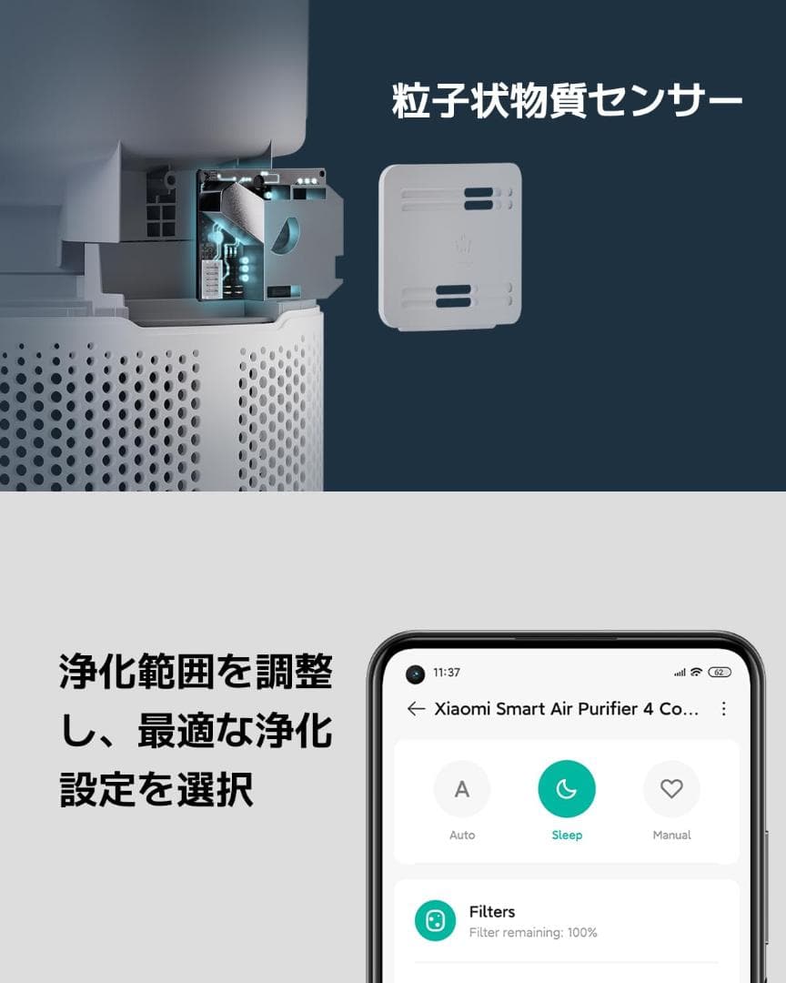 Xiaomiスマート空気清浄機 4 Compact 16.5畳対応
