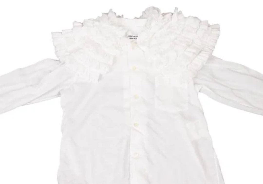 あのちゃん着用　COMME des GARCONS ポリフリルカラーシャツ 白S