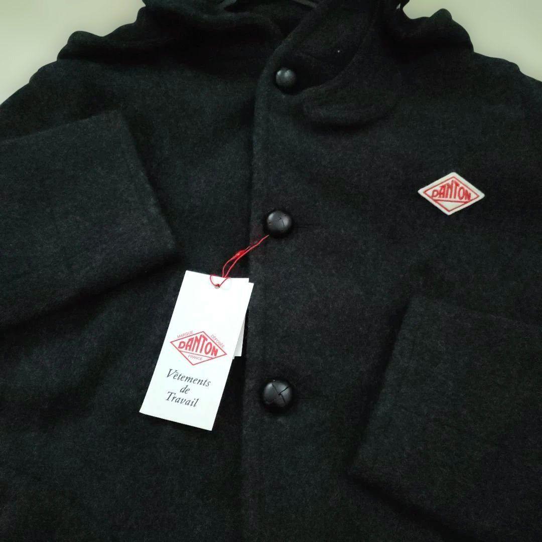 タグ付未使用　ダントン　ウールモッサフードコート　グレー色