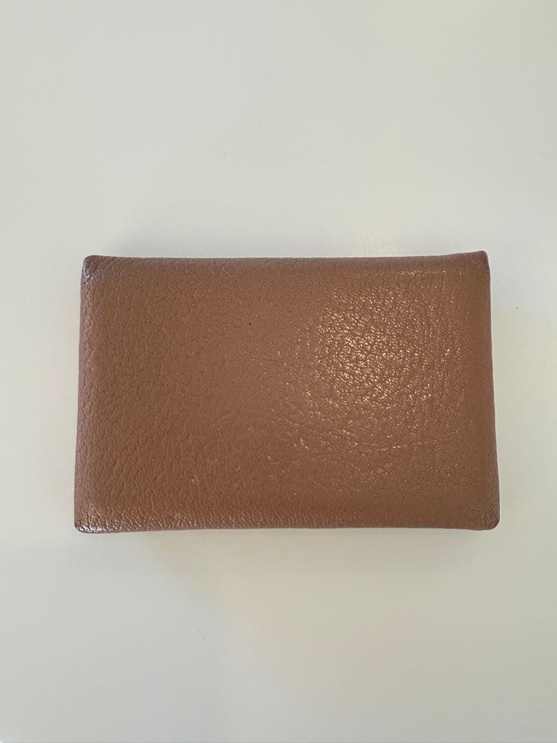 エルメス　名刺入れ　レザー ブラウン 茶 シルバー金具