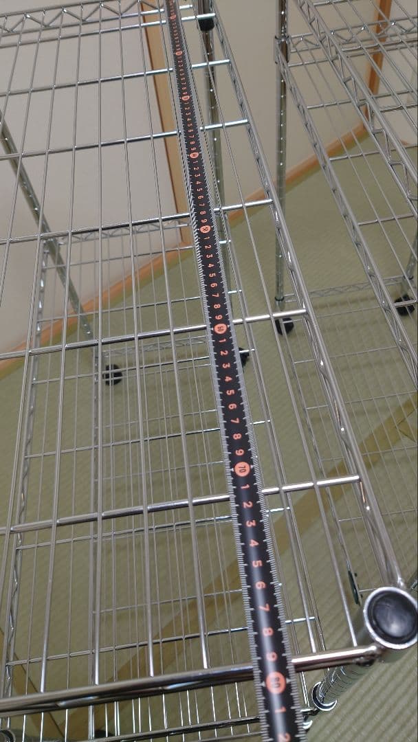 防サビ加工 メタルラック 3段 キャスター付き　2台　連結すれば3台に