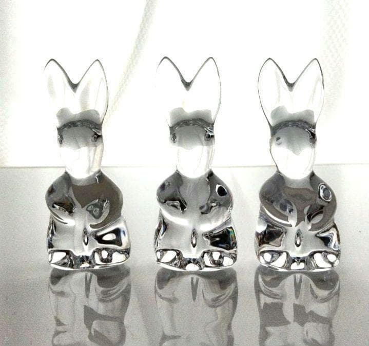 【新品】バカラ　うさぎ 　ウサギ　スイング ラビット　3点セット　動物 置物