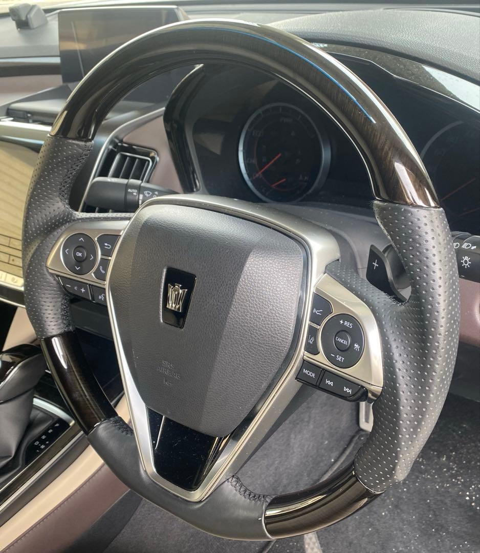 美品 グラージオ 220クラウン ステアリングスイッチ ASSY 金属調