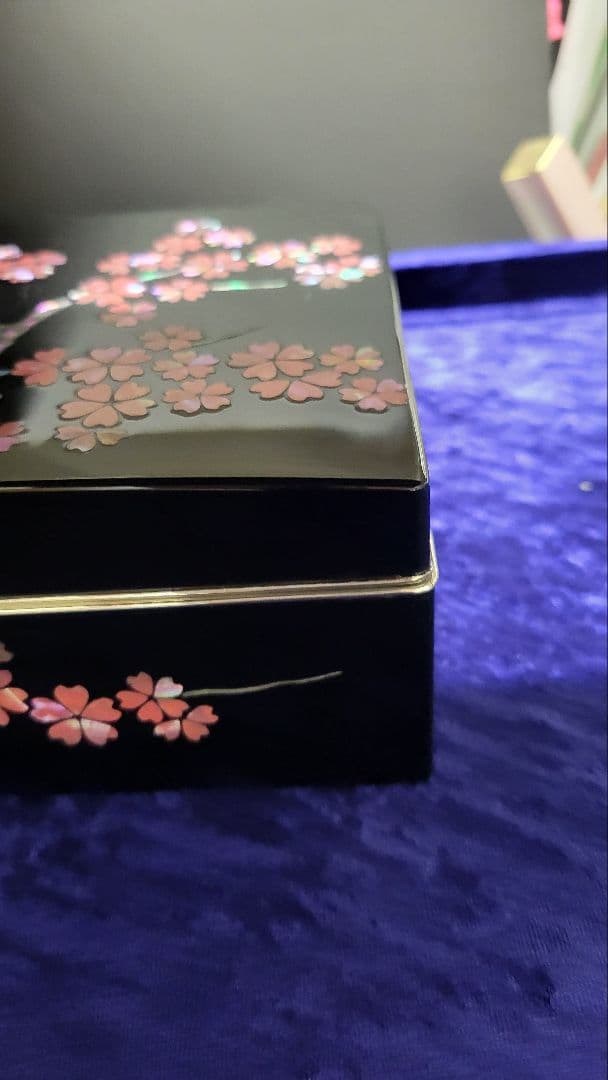 高岡漆器 螺鈿 桜模様 宝箱 青貝塗 アクセサリー