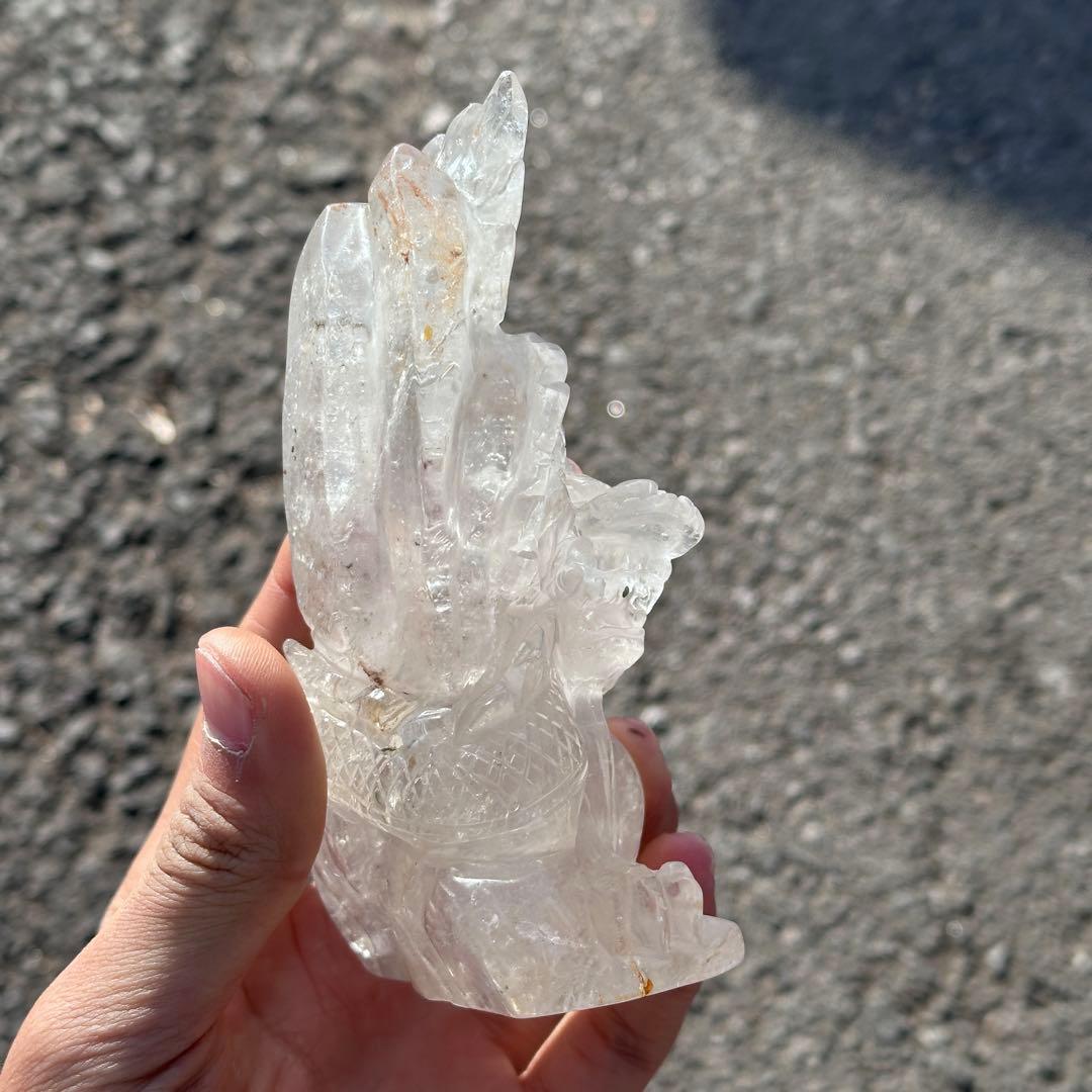 天然石 水晶の龍　置物　ご購入前に在庫確認必要G.159