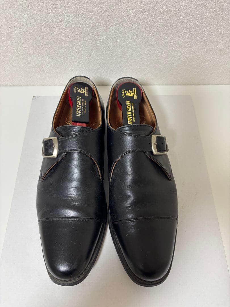 スコッチグレイン　モンクストラップシューズ