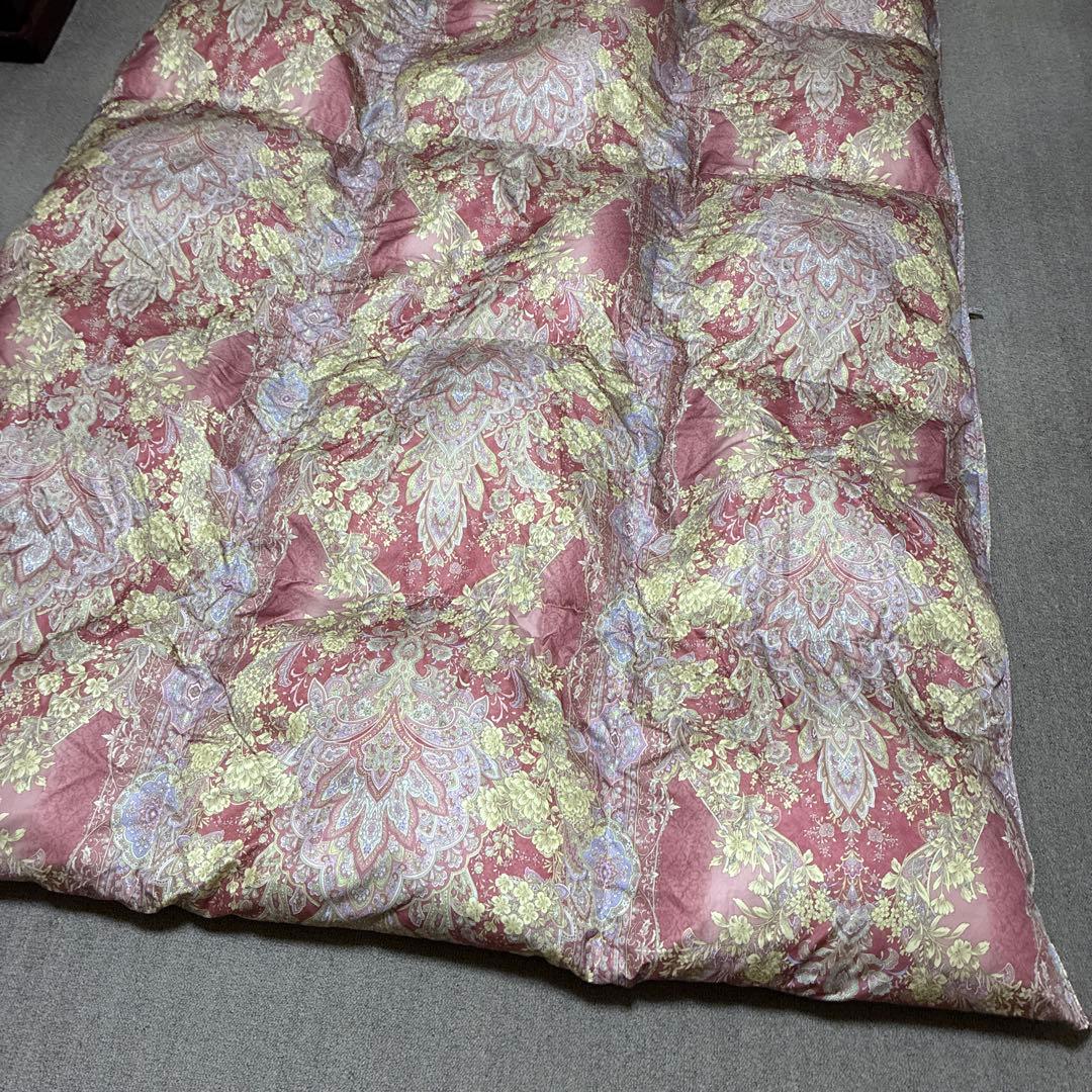 花柄掛け布団 ピンクとゴールド