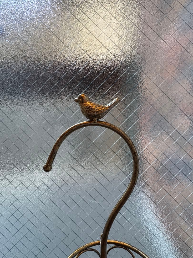 アンティーク傘立て オシャレ ゴールド ハート 小鳥モチーフ