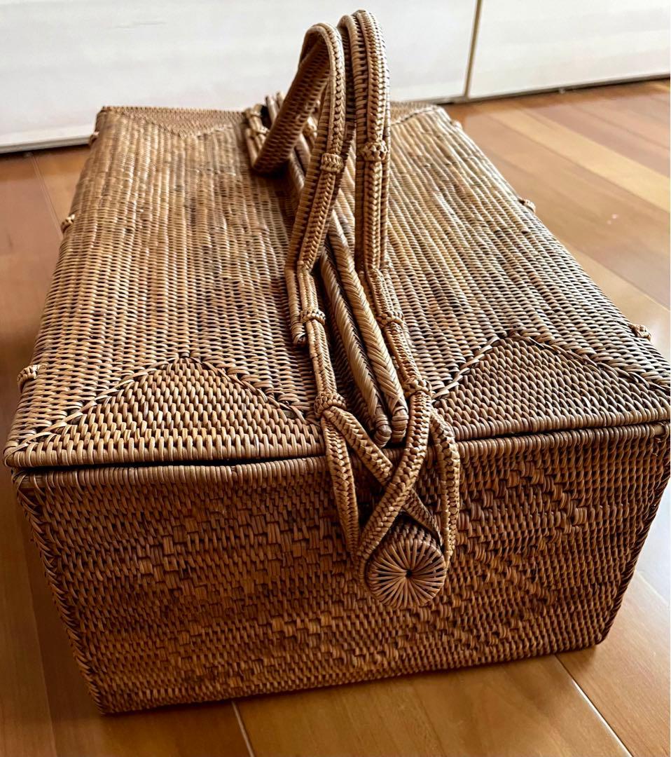 アタ編みかご　ピクニック バスケット