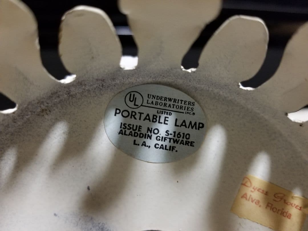 1970's　アラジン社　アメリカ製　陶器　リモージュ　レディドール　ランプ