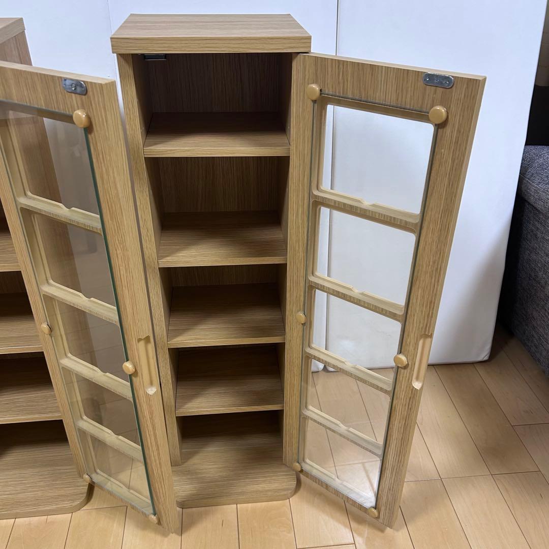 山善 CDタワー ゲーム収納 チェスト ナチュラル　北欧　収納ラック　シェルフ