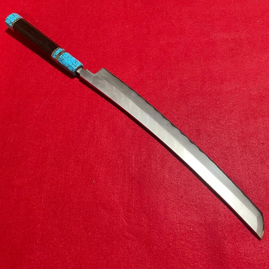 先丸両刃柳　VG10 ターコイズ八角　3枚合わせ