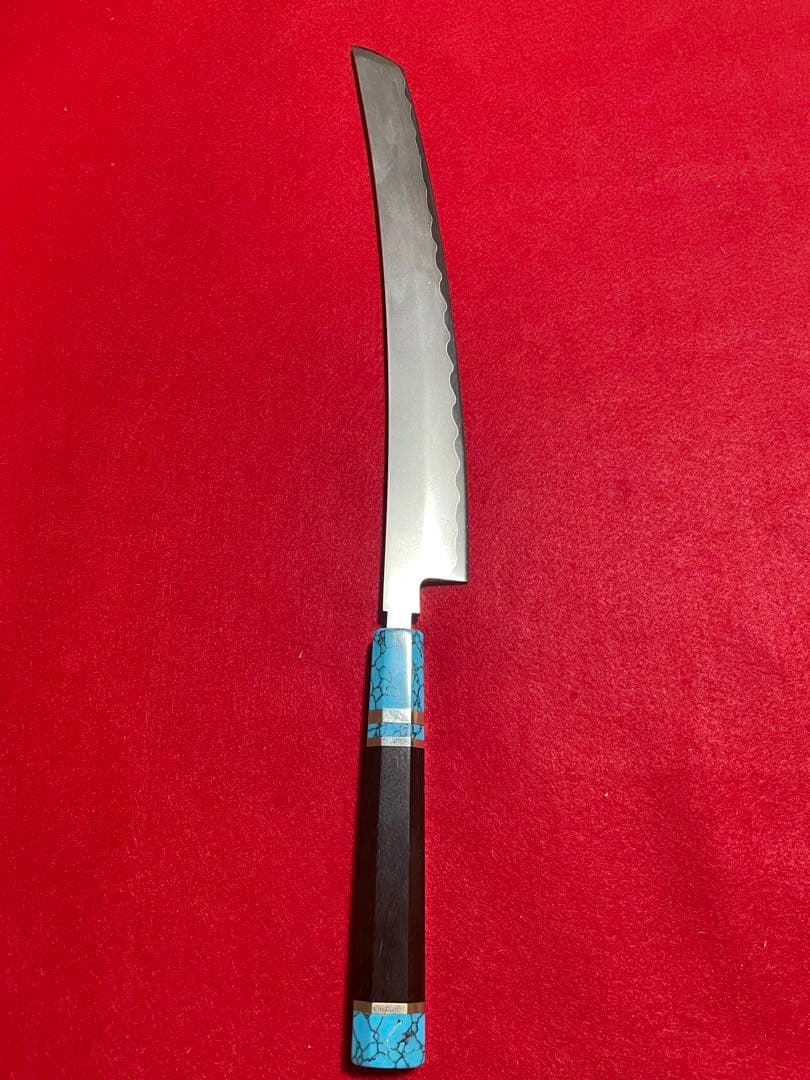 先丸両刃柳　VG10 ターコイズ八角　3枚合わせ