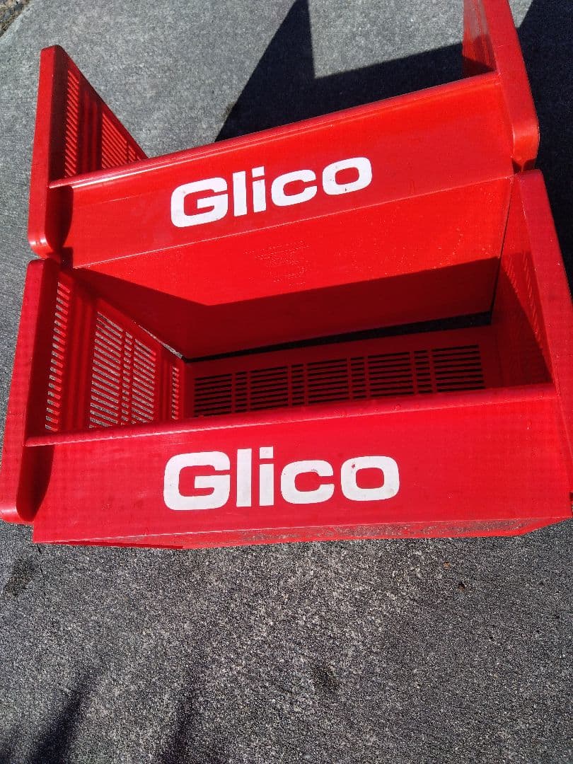 Glico グリコ 赤い 昭和レトロ ポップ 収納ボックス コンテナ 2個セット