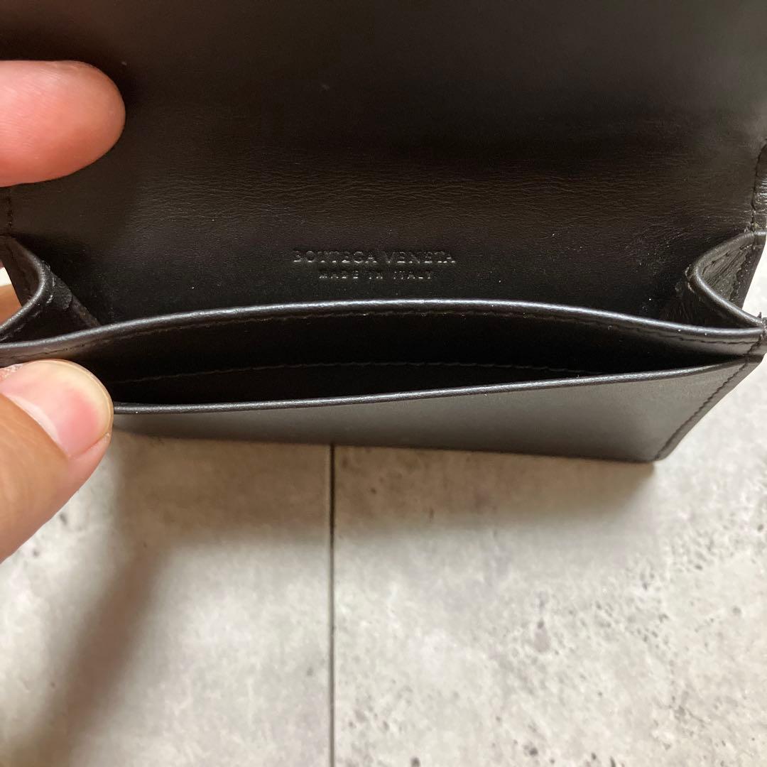 【美品】Bottega Veneta 名刺入れ イントレチャート ダークブラウン
