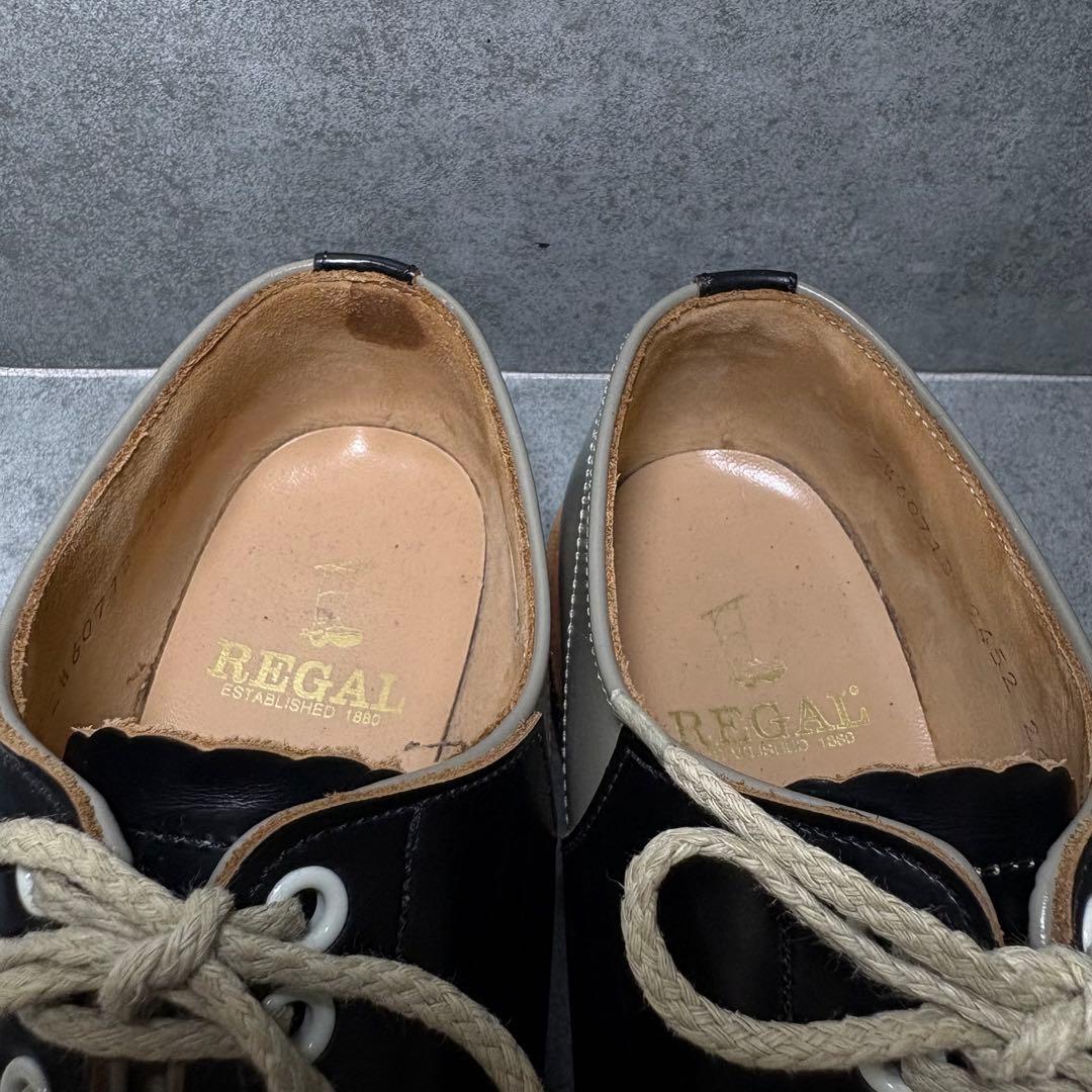 【極美品】REGAL サドルシューズ 2452 グレー 24cm プレーントゥ