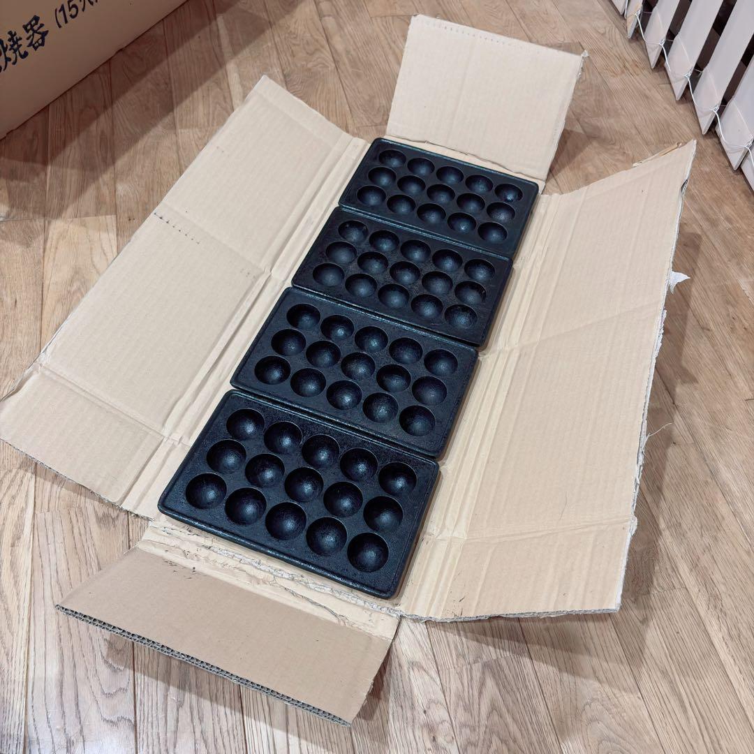 ①【良品】 IKK 業務用 たこ焼き器 154S プロパン 15穴×4連 鉄鋳物