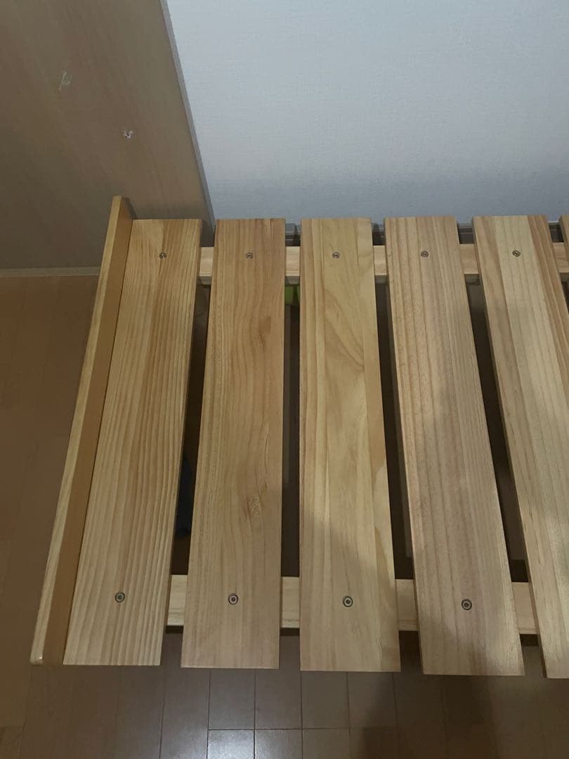 【梱包済】エムール　高さが変えられる すのこ ベッド 80×185cm