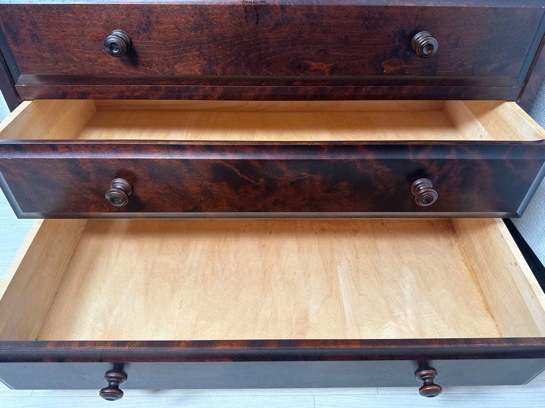 北海道民芸家具 チェスト 6段 整理箪笥 収納家具 チェスト 樺材 ※i4-2※