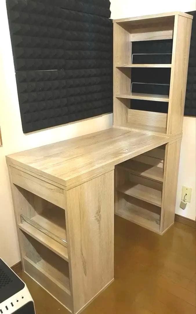 北欧風　シンプルデスク　幅100cm 深型収納　本棚