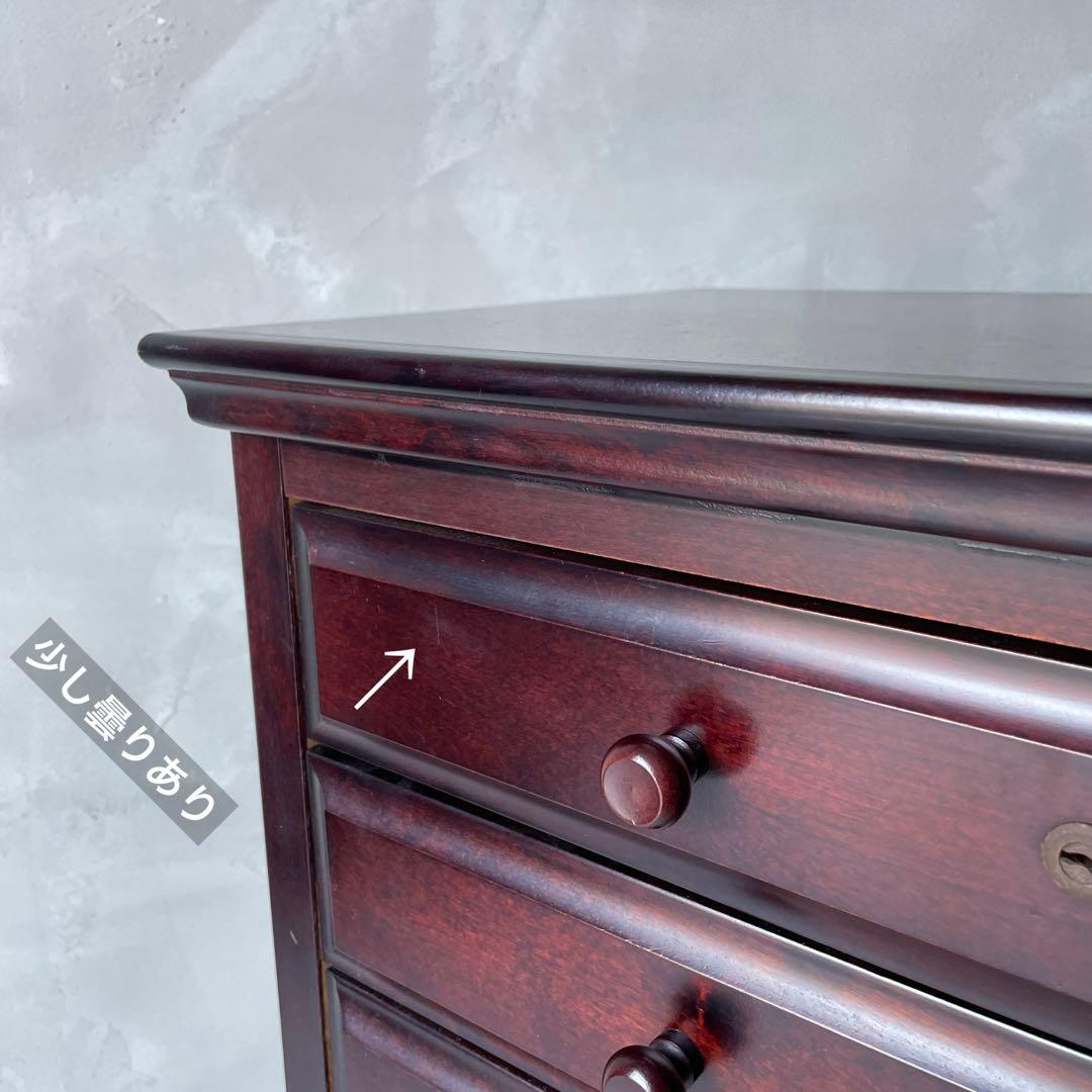 桜材 葉隠 民芸家具 木製 6段抽斗 小箪笥 ナイトテーブル サイドボード