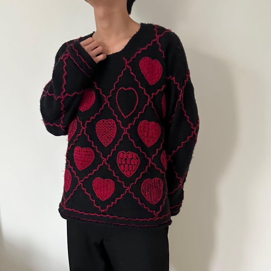 【80s】 INSCRIPTION ウールニット ''珍デザイン''