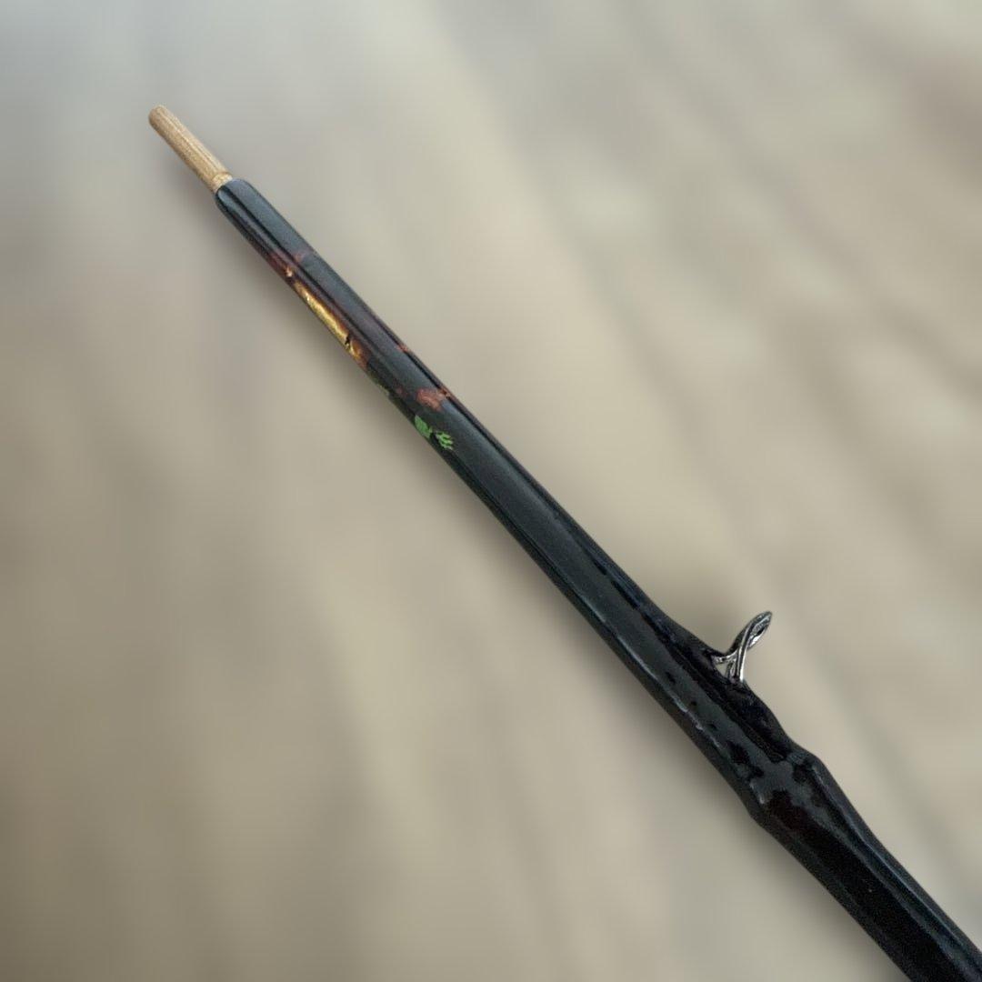 軟調　旭信和竿　金箔の珍しい層塗り　布袋竹