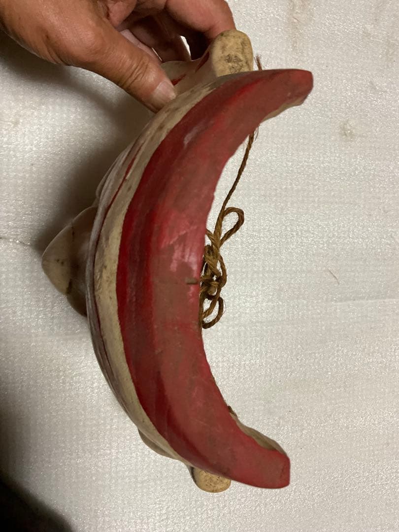 岡山／備前神楽の面／ハンドメイド作。【木製・恵比寿様】。
