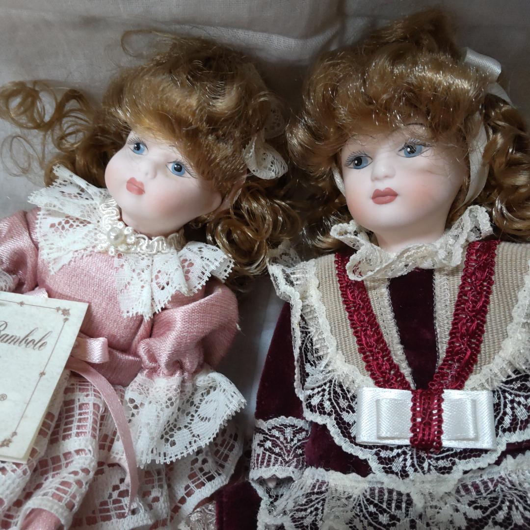 人形　2体　イタリア製　ドール　ヴィンテージ　西洋人形　ビスクドール