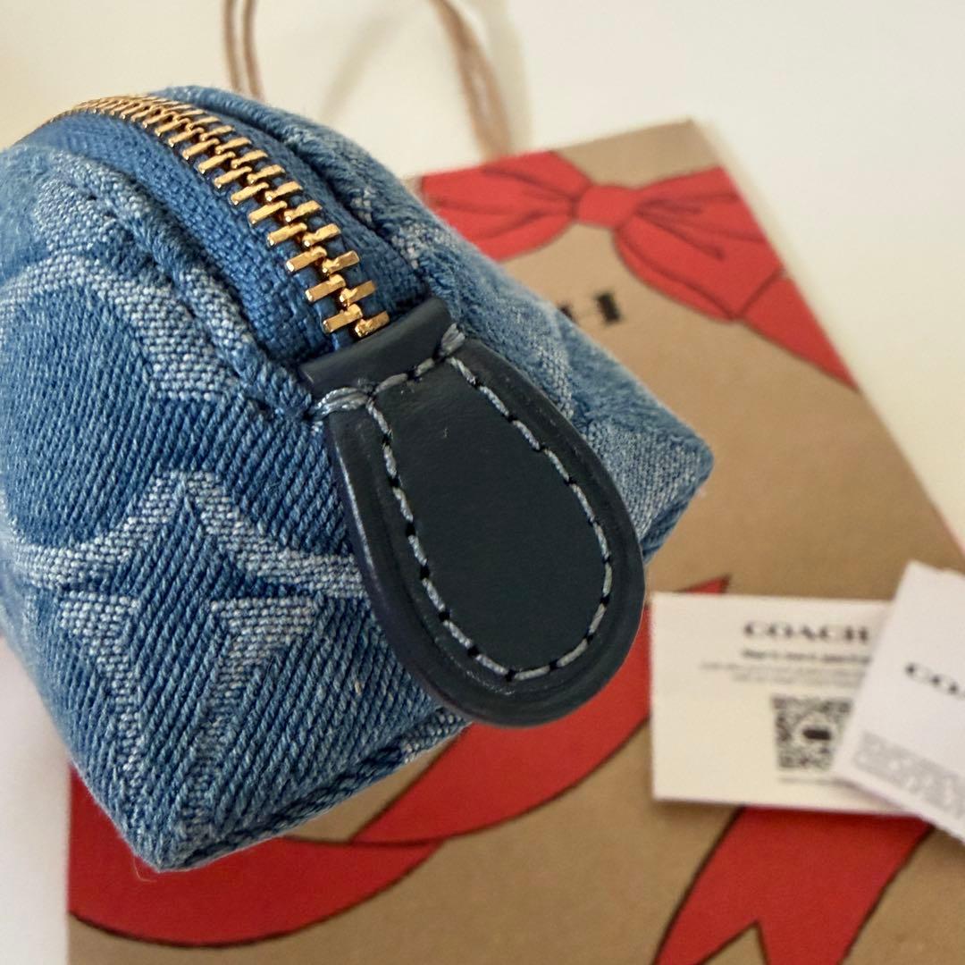 コーチ☆新品☆シグネチャー デニム ペンシルケース/コスメケース 青 ブルー