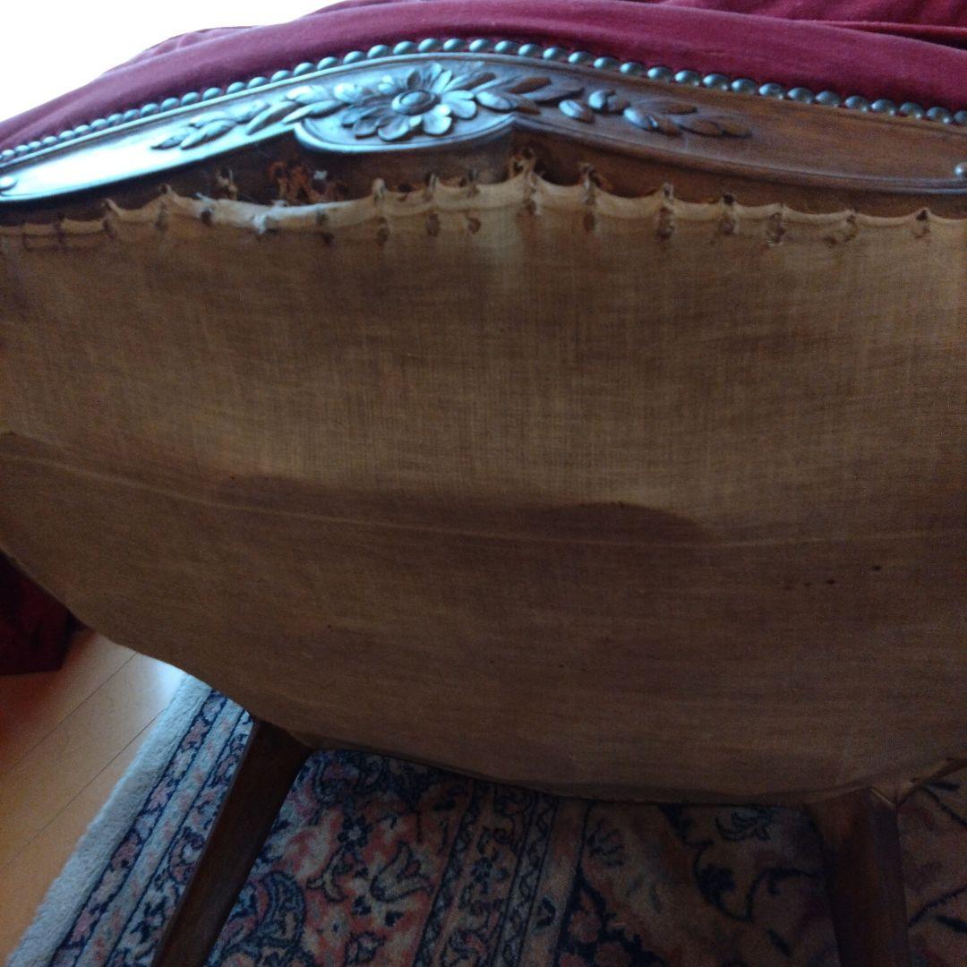 猫脚もきゅ〜とな1人掛けソファー　アンティークソファー　猫脚ソファー