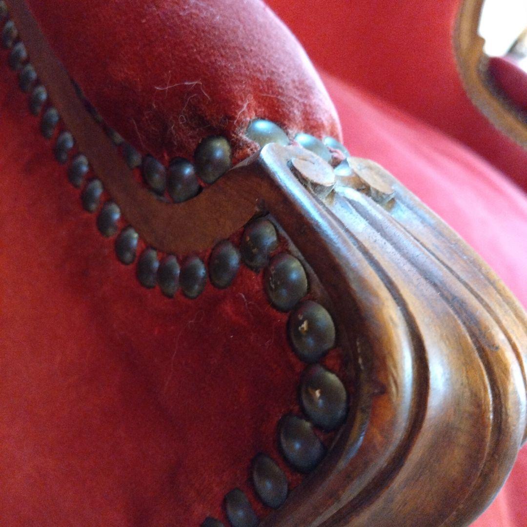 猫脚もきゅ〜とな1人掛けソファー　アンティークソファー　猫脚ソファー