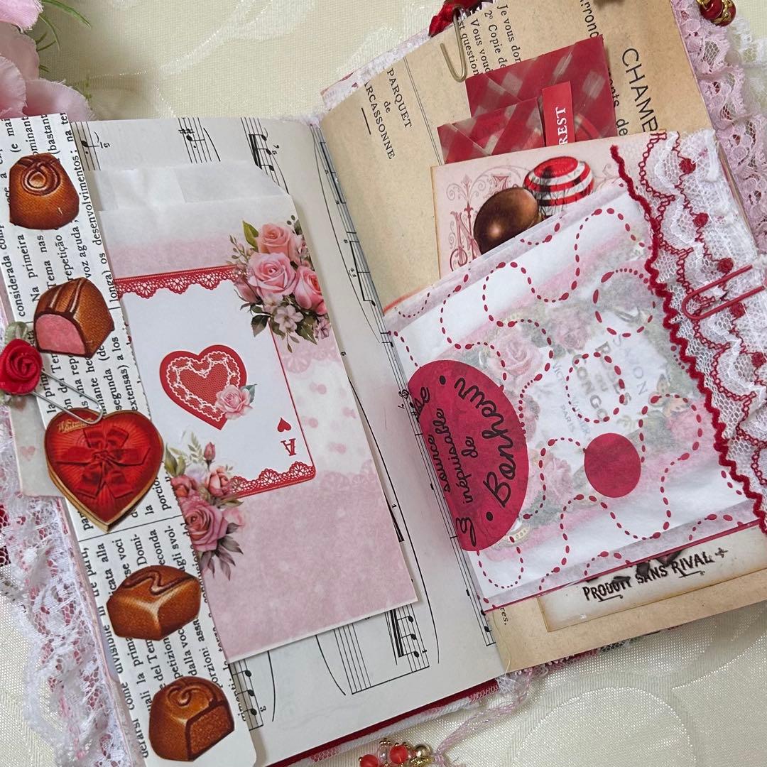 薔薇とレースのジャンクジャーナル・雑記帳　Happy Valentine!