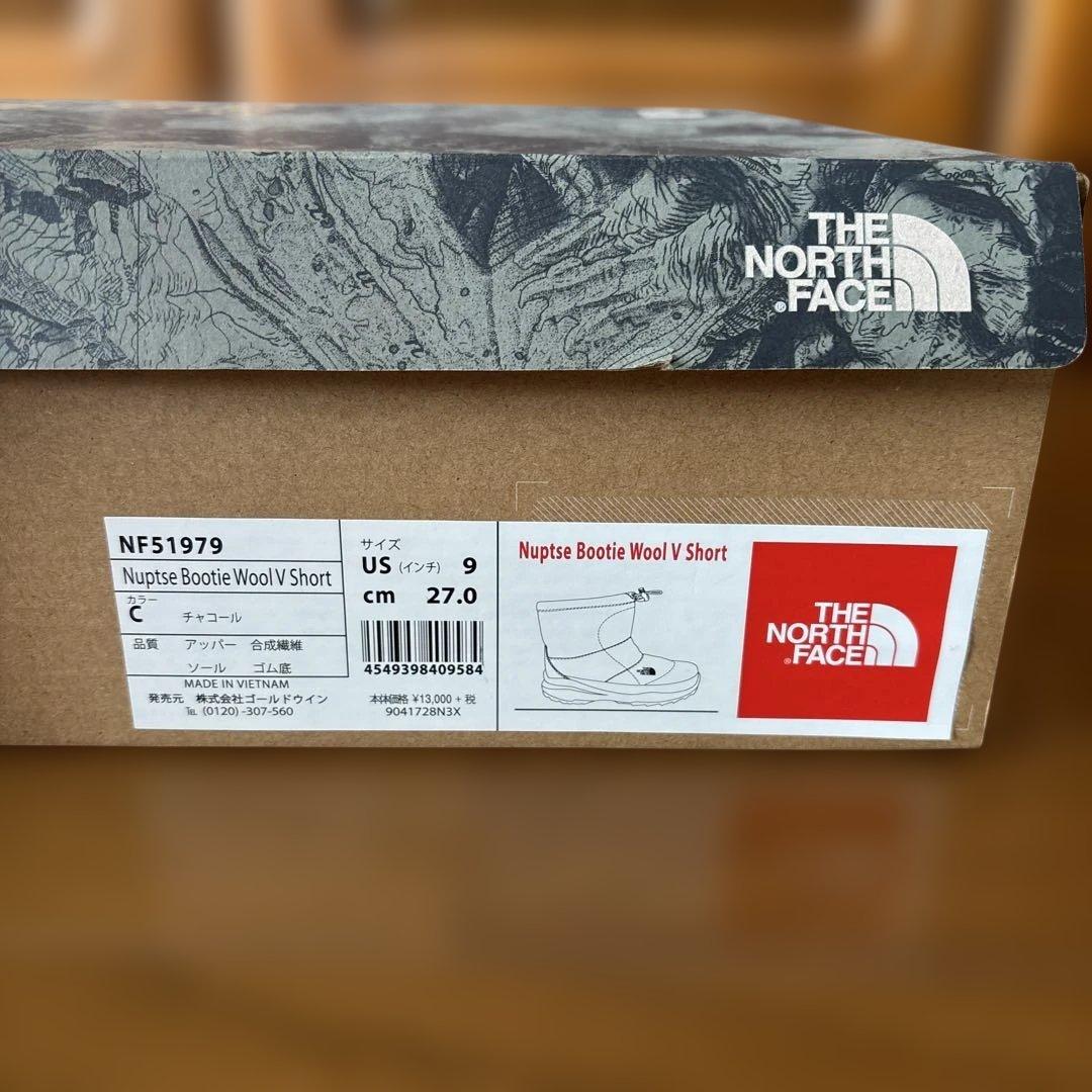 ザ・ノースフェイス ヌプシ ブーティウールV ショート スノーブーツ チャコール