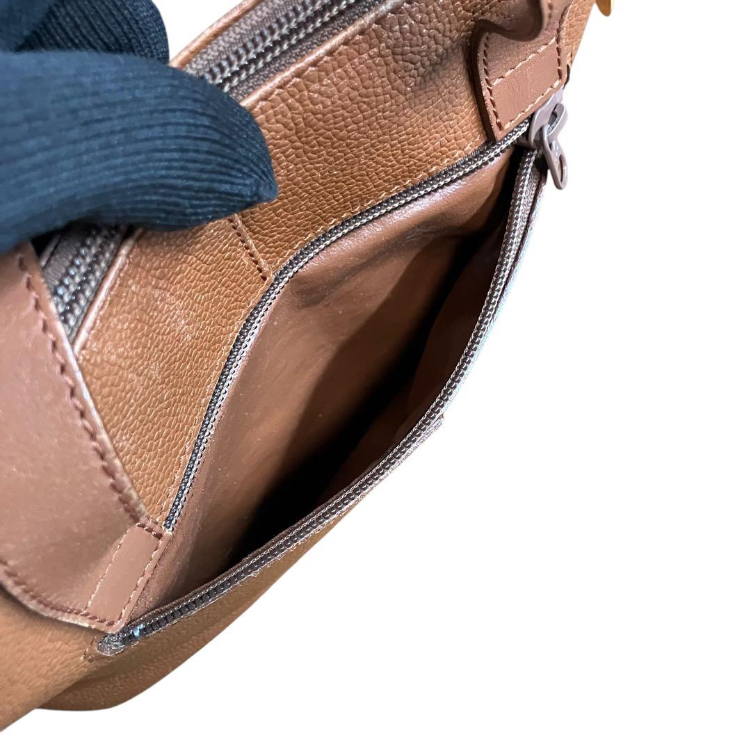 BURBERRY レザーハンドバッグ ノバチェック 茶 ブラウン