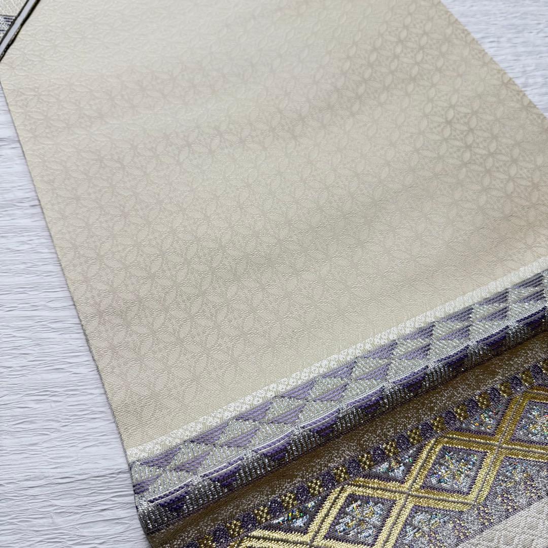 m-8 やまと誂製 七宝 横縞 袋帯 正絹 極美品