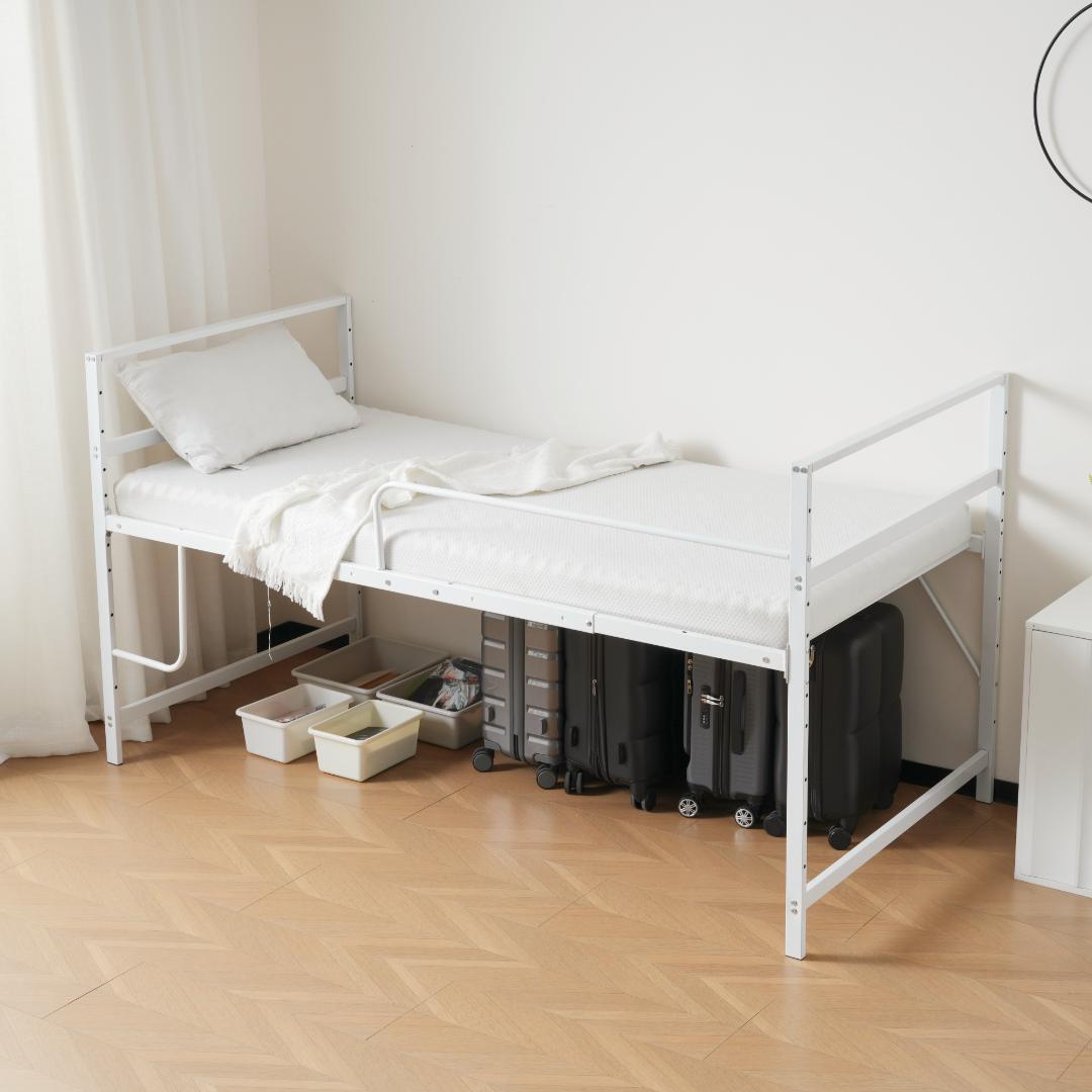 【お得SALE】ロフトベッド パイプベッド シングル 【高110cm】WHITE