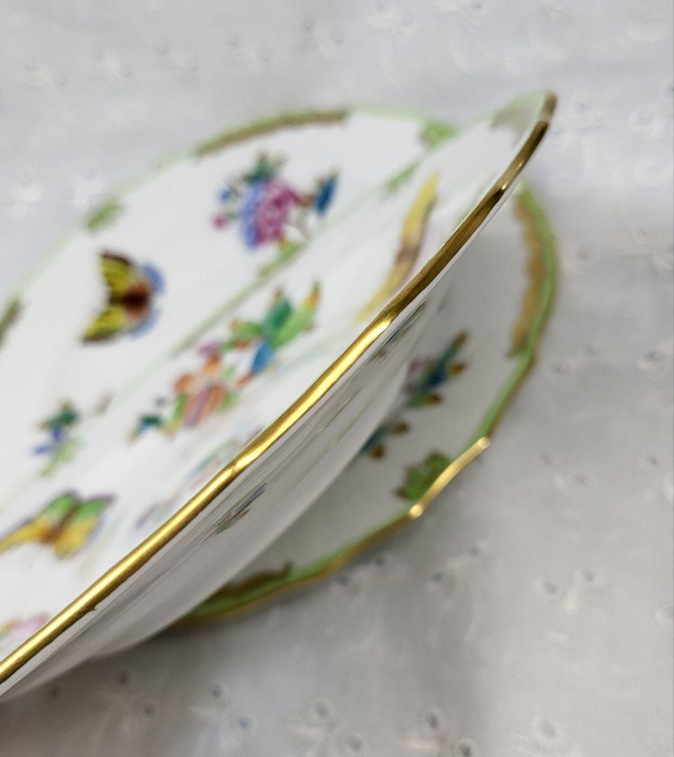 2枚✨ヘレンド ヴィクトリアブーケ サラダ デザート プレート19 皿 花蝶②