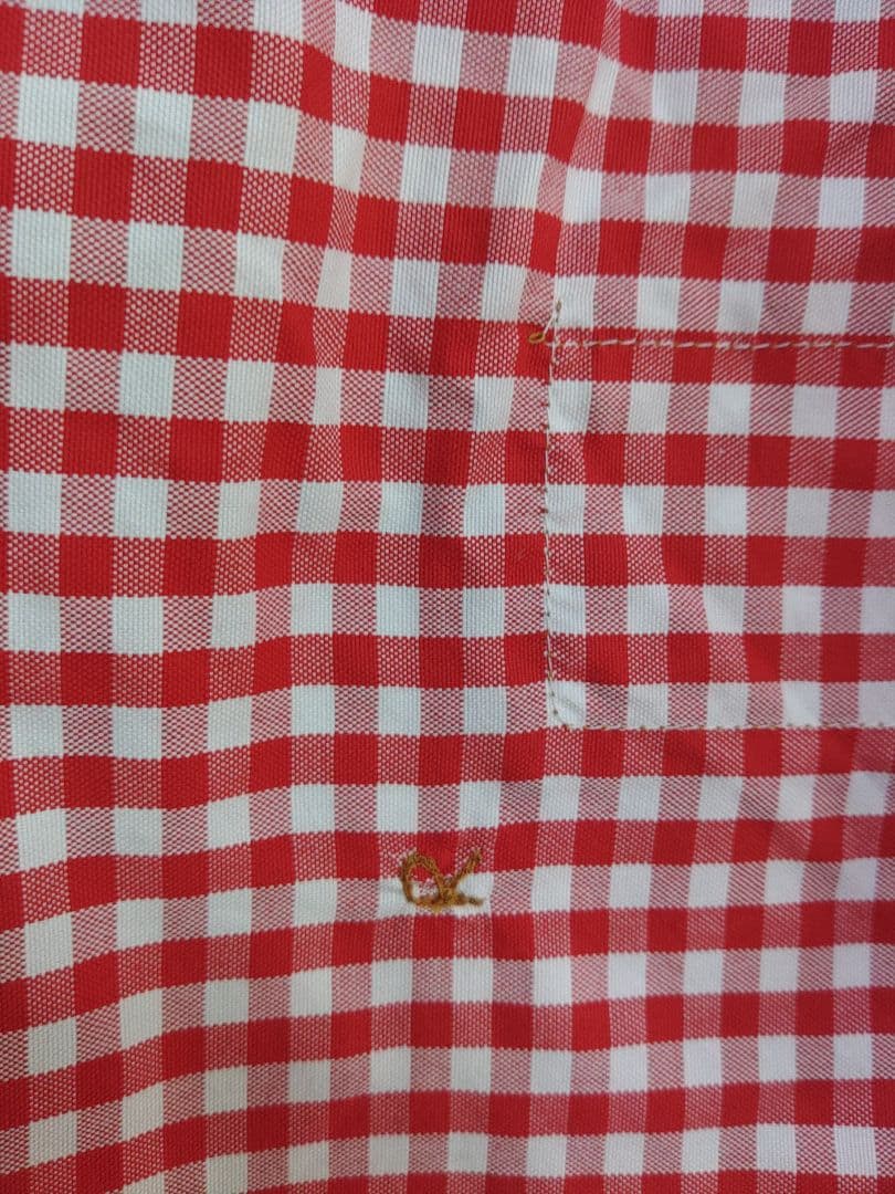 45R 薄オックスギンガムの908 8ノットシャツ アカギンガム　02サイズ