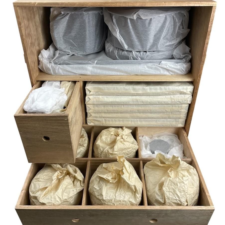 極美品●辻石斎●名品 利休形 懐石揃物五客 塗師 茶懐石道具セット 骨董・古美術