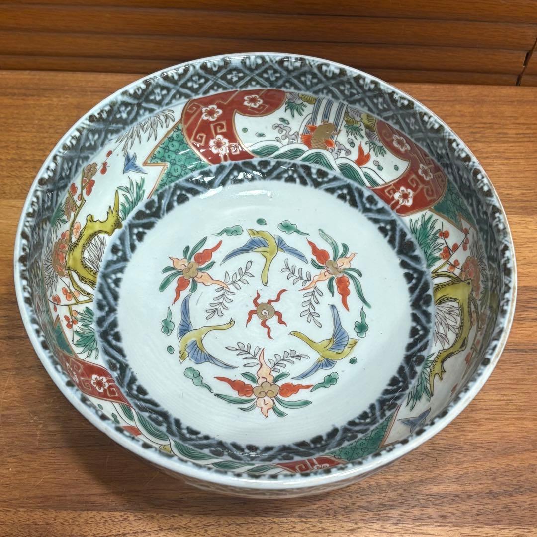 江戸時代　古伊万里　赤絵三重丼 三段鉢