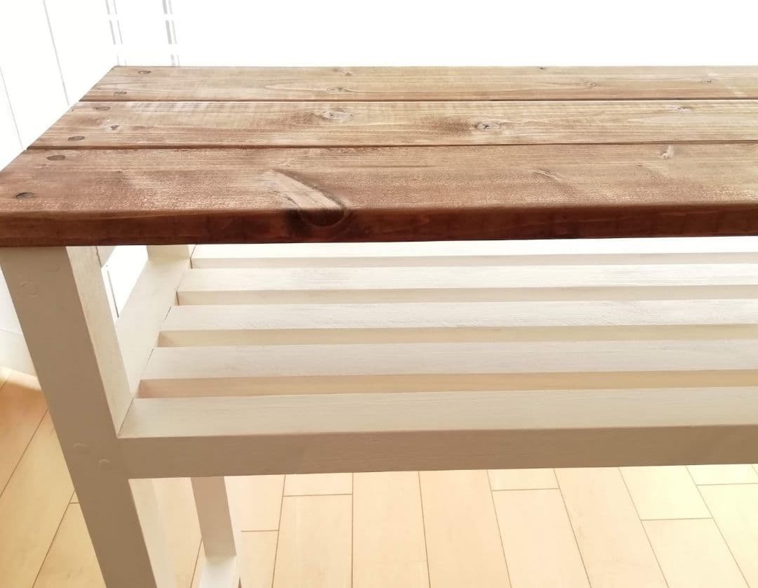 ウッドシェルフ/テーブル/棚/ホワイト【送料込み】