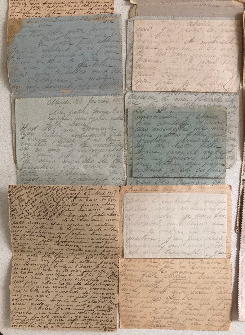 値下げ　T48 フランスアンティーク　手書き　お手紙　24通セット　1910年代