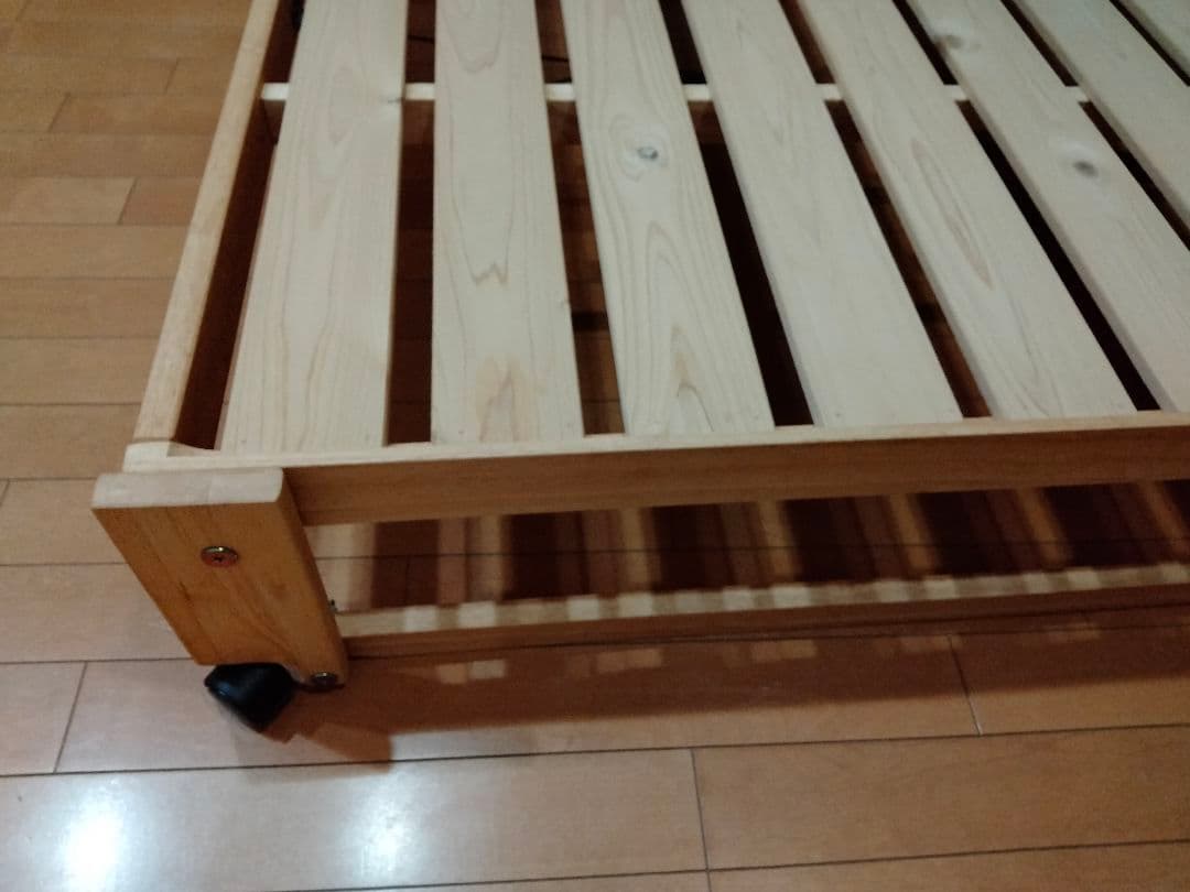 中居木工 折りたたみ ひのき スノコベッド ロータイプ ワイドシングル