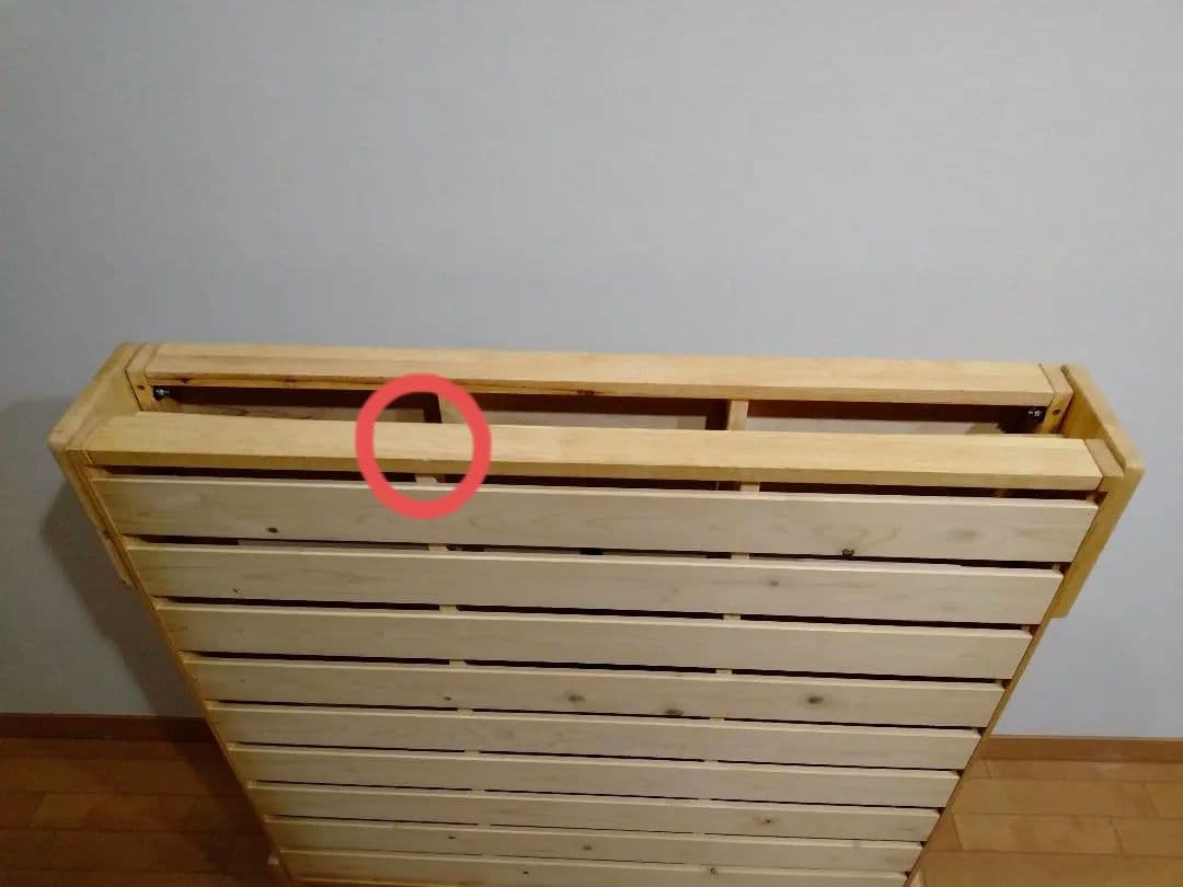 中居木工 折りたたみ ひのき スノコベッド ロータイプ ワイドシングル