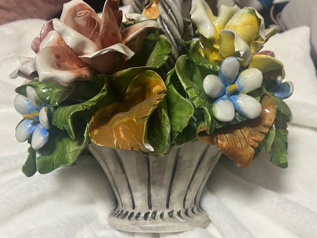 イタリア 花かご 陶器
