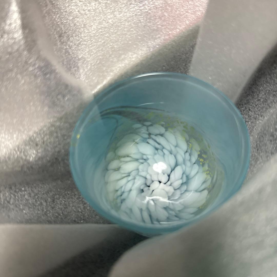 「ガラスのぐい呑み」宙吹ガラス作家　川原有造